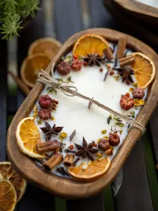 Pumpkin Pie Dough bowl Wooden Wick Candle / 3 Wick Candle / Fall Season Candle / Farmhouse