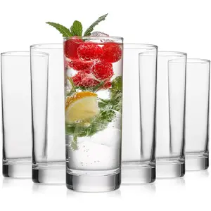 Highball Glasses Set of 6, 11.5oz Tall Drinking Glasses, Water Glass for Kitchen, Mojito Glass Cups, Cocktail Glasses for Bar Glassware
