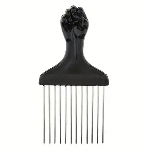 1pc Stainless Steel Hair Salon Pick Combs, Wig Braid Hair Styling Comb, Salon Barber Shop Professional Hair Styling Tool For Curly Thick Tangled Hair