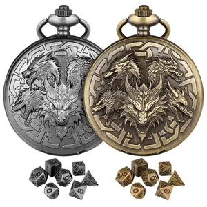 Mini Metal Polyhedral Dice Set, 7 Dices with 3D Carved Sculpted Dragon Head Design, Portable Game Accessories & Collectibles, Dnd Starter Kit, Durability