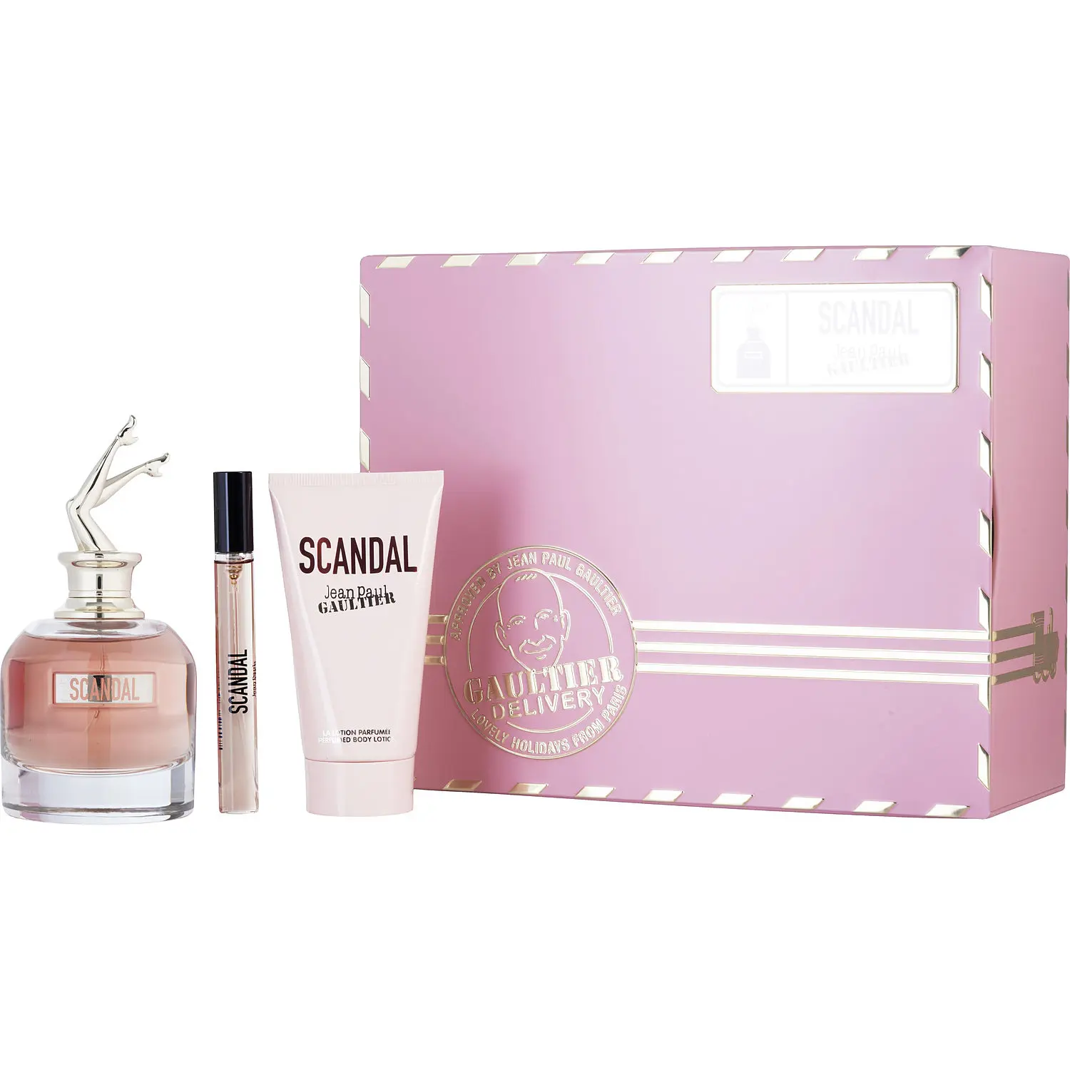 Jean Paul Gaultier Scandal Set-Eau De Parfum Spray 2.7 Oz & Body Lotion 2.5 Oz & Eau De Parfum Spray 0.34 Oz Mini For Women