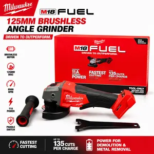 Milwaukee M18 FUEL 125mm Brushless Cordless Angle Grinder 8500RPM High Performance Metal Cutting & Grinding Power Tool (Tool Only)