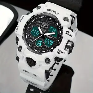 Men's Tactical Sports Watch - Waterproof, Luminous Display with Alarm, Chronograph & Stopwatch - Perfect Gift for Any Occasion