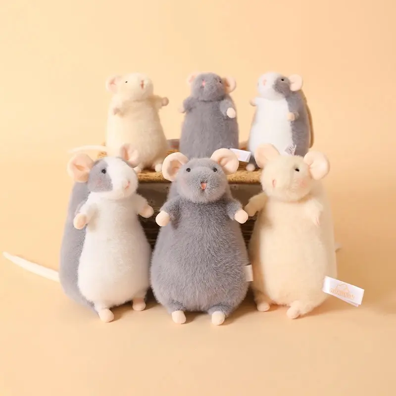 Phthalate-Free Unisex Soft Plush Rat Toy - 15/21cm Cute Stuffed Animal, Small Mouse Pendant Keychain, Funny Birthday Gift for Decoration & Companionship