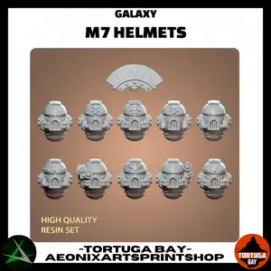M7 Helmets | Galaxy Marines Bits (11) - MKVII Battle Brothers - Tortugabay - 3d Printed Mini Marines