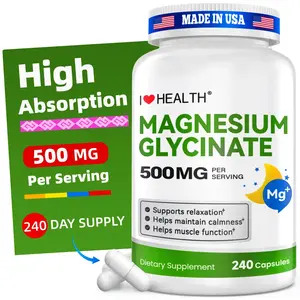 High Absorption Magnesium Glycinate 500mg per Capsule 240 Capsules Sleep Support