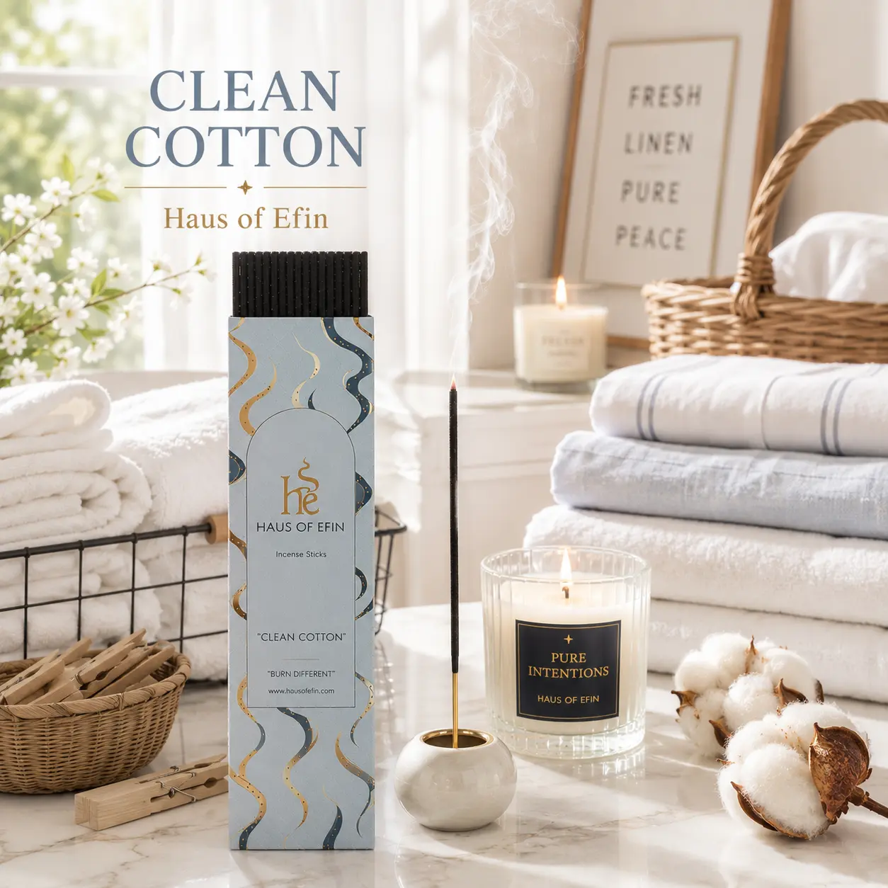 Clean Cotton – Fresh Linen Incense Sticks