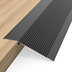 Aluminum Floor Transition Strip, Doorway Threshold Strip, Carpet Transition Threshold Ramp for Doorways, Black 36''x4''