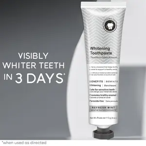 Whitening Toothpaste for Sensitive Teeth Enamel Safe Fresh Mint Flavor 4oz 113g Promotes Healthy Smile Gentle Formula with Hydroxyapatite