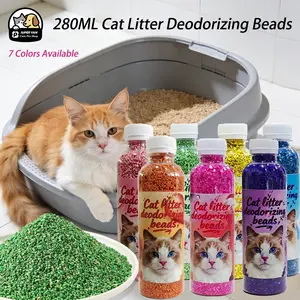 Cat Litter Deodorizer Granules, 280ML Pet Odor Eliminator, 7 Colors & 7 Scents Available, Cat Litter Box Deodorant Partner