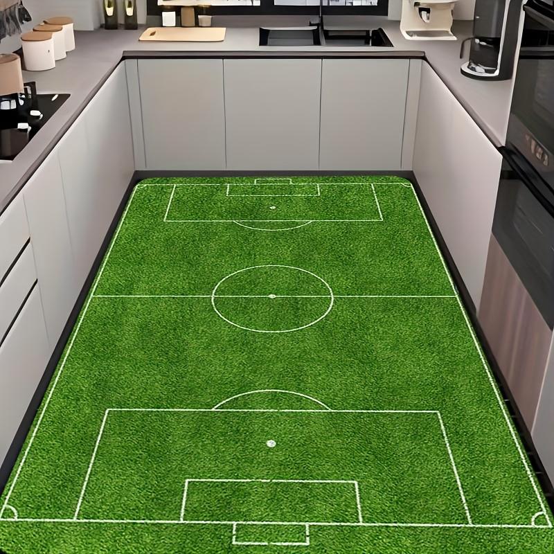 1pc Football Field Area Mat Large Size Sports Court Printed Play Mat Spring/Summer Season Outdoor Theme, Fade-Resistant Home Decor Living Room Bedroom Floor Mat Game Console Home Decoration Teen's Room Decorative Mat