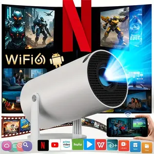 Professional Mini Projector Hy300, Supports 1080P/4K, LED Display, Android Os, WiFi & Bluetooth-compatible, Ideal for Home Entertainment