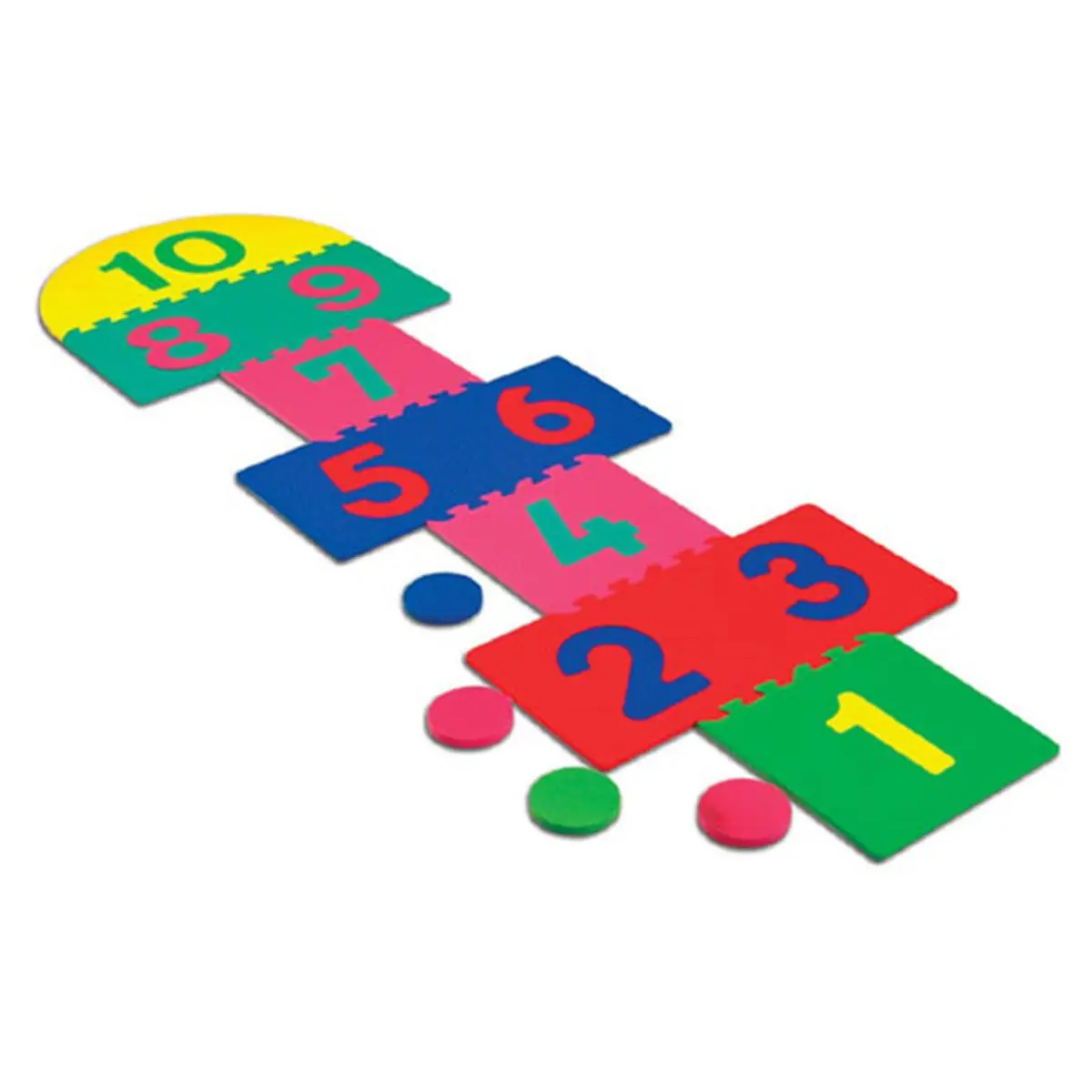 Chenille Kraft Company Wonderfoam Hop Scotch Floor Play Mat, 25-Piece 12.5in x 12.5in Foam Mats