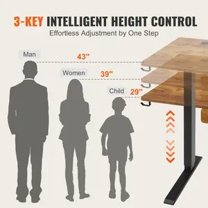 Father's Day Gift VEVOR Height Adjustable Desk, 47.2 x 23.6 in with Drawer, 3-Key Modes Electric Standing Desk,Whole Piece Desk Board, Dual Metal Frame, 180 LBS Capacity Computer Sit Stand up Desk, for Home and Office