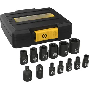 E-TORX Socket Set, Chrome Vanadium Alloy Steel | 13- Female  Socket E4 - E20 Set |  Storage Case (LX-147)