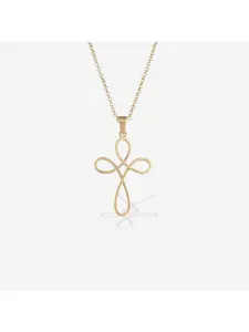 Women's Brass Gold Pendant Necklace Elegant Fashion Jewelry