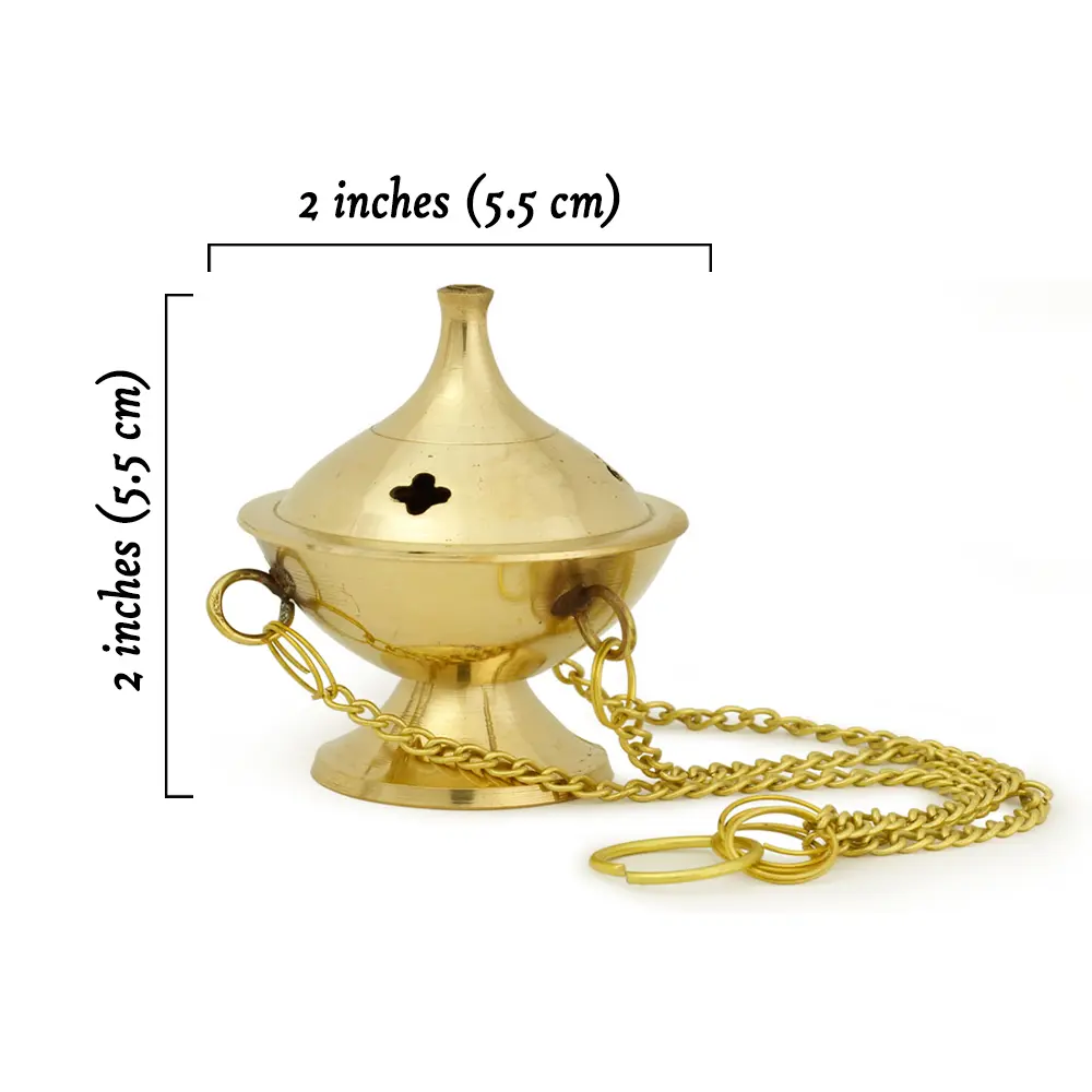 Burner - Hanging Brass Burner, Jali 2"Hx2"D Burner - Hanging Brass Burner, Jali 2"Hx2"D