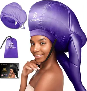 Hooded Dryer Attachment Hair Dryer Hooded Diffuser Cap for Curly Hair, Speeds Up Drying Time, Safety Deep Conditioning, Styling Curling at Home (Purple)