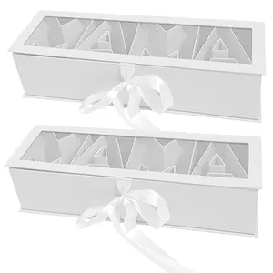 Gift Box 17.36x5.63x4.33 Inch MAMA Letter Shaped Fillable Box with Ribbon, 2 Pack For Mom’s Milestone Birthdays, Mother’s Day Banquets, Mom Appreciation Events And Mom-Centric Occasion Gift Arrangements