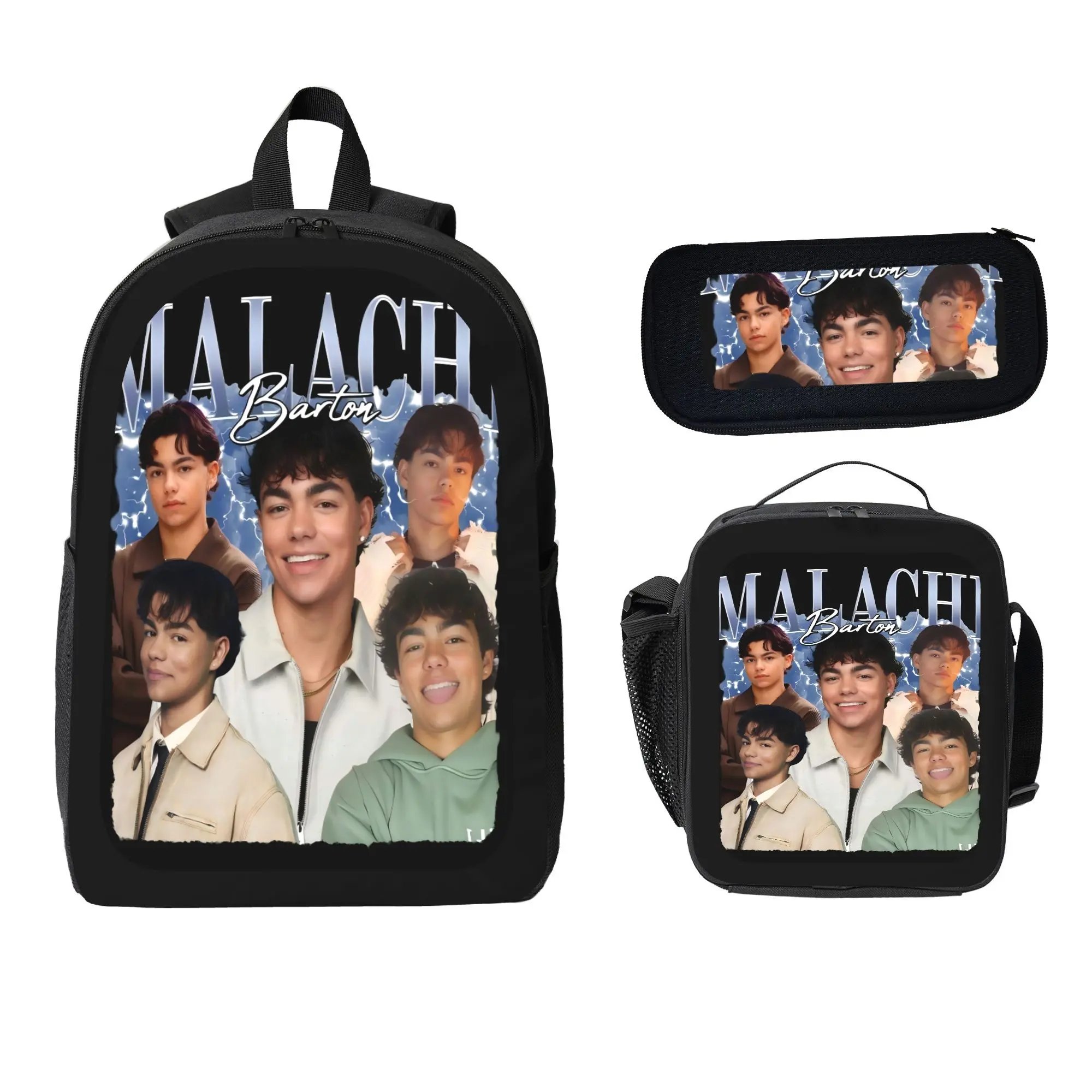スタチ リュック Malachi Barton Celebrity-Themed 3-Piece Backpack Set Black