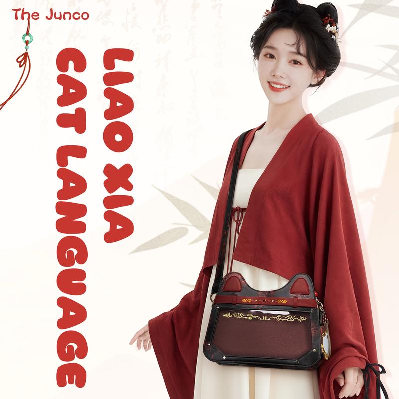 THE JUNCO Original HANAMIZUKI Liu Bian Leather Itabag with Display Board Tote Bag & Crossbody Bag for Women Versatile Shoulder Bag, Work Bag & Everyday Backpack for School & College Women‘s Commuter Gift