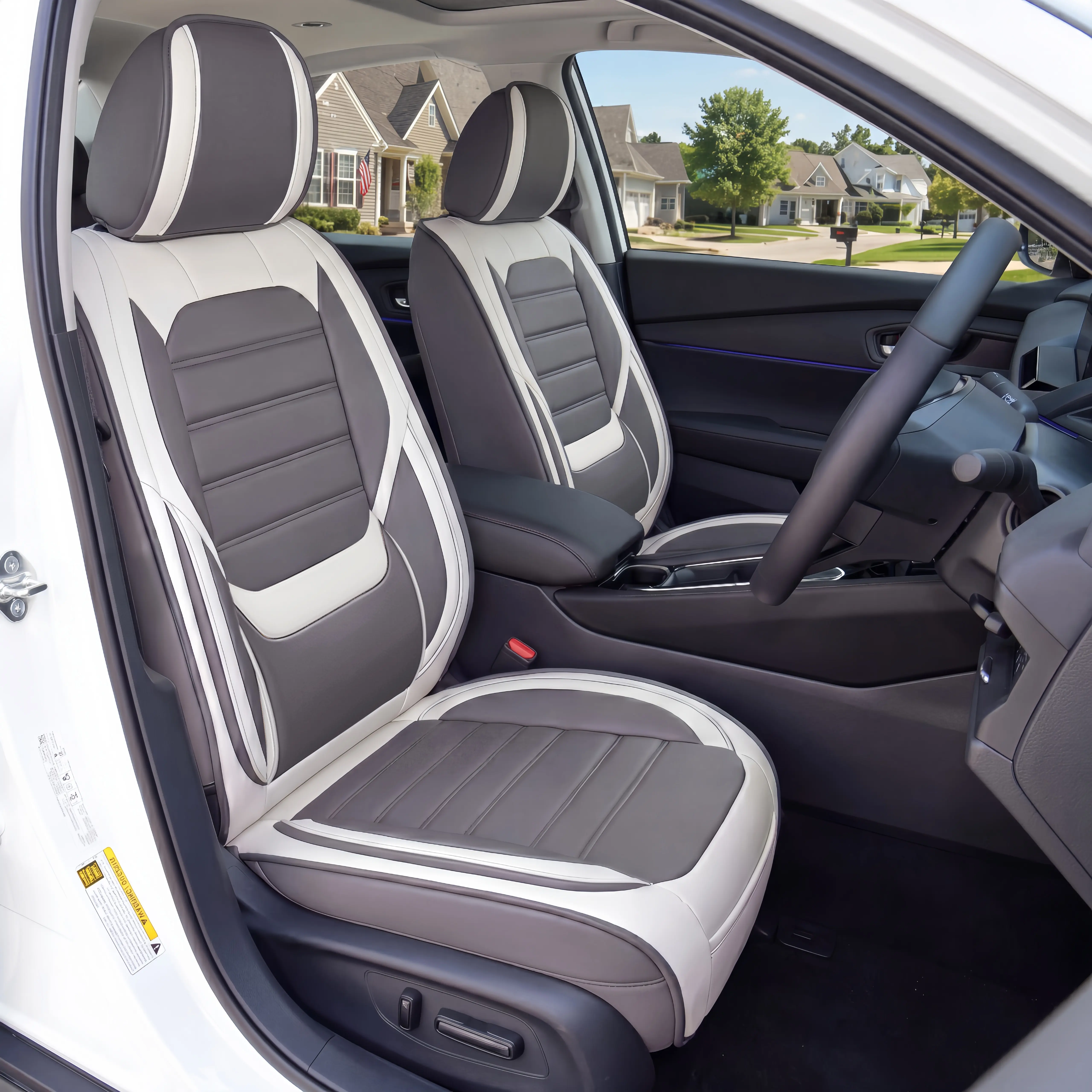 Car Seat Covers For Cadillac CT4 / CT5 / SRX / XT4 / XT5 / XT6, A Stylish Nappa Leather Car Seat Cover For Full Set 5-Seats, Durable Waterproof Anti-Slip Comfort Car Seat Protector, Vehicle Seat Covers