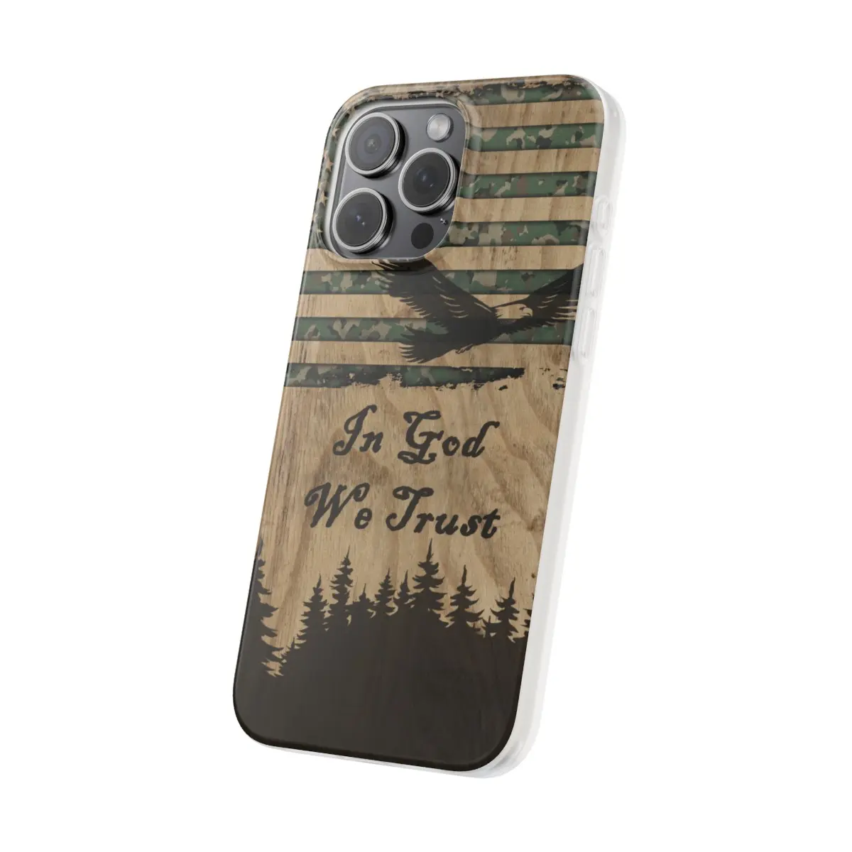 In God We Trust iphone cases, matte Semi-transparent Flexi Phone Cases, USA iphone case, American Flag clear phone cover