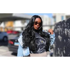 1B Black Body Curl Layered Synthetic Wig