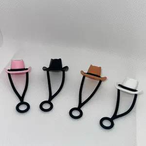 Trendy Cowboy Hat Cute Straw Cup Toppers