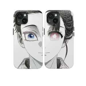 Couple Phone Case Akaza Koyuki- Demon Slayer Kimetsu no Yaiba The Movie Castle Two-In-One Drop-Resistant Mobile Phone Case for iPhone17 16 15 14 Pro Max Pro Plus and Samsung S25 24 23 Protection Safety