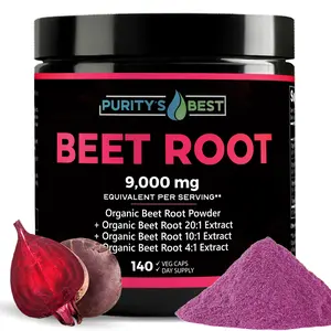 Purity’s Best BEET ROOT POWDER + 4x + 10x + 20x EXTRACT, Cardiovascular Support, Blood Pressure Support
