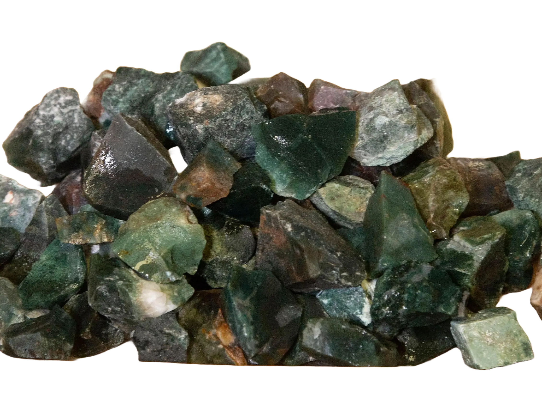 Bloodstone Rough 1lb - Natural Green Stone with Unique Crystalline Features