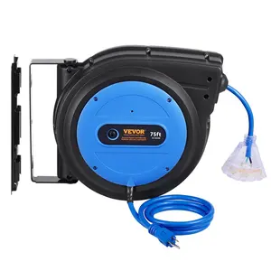 VEVOR Retractable Extension Cord Reel Power Cord Reel 75FT 14AWG/3C SJTOW
