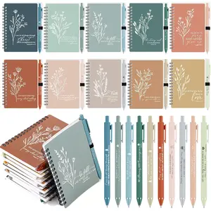 40 Sets Christian Gifts Bulk for Women  to School  Set Religious A6 Spiral Notebook Journaling Study Supplies Scripture Notepad Ballpoint Pen for Church Sunday School (Elegant Colors)