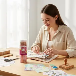 4.3 Inch Ribbon Cone Paper Tube with Embossed Corners, Ultra-Thin Slow-Burning Craft Paper, Ideal for Handmade Scrapbooks & Stamps