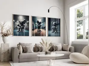 Kaws set of 3, Printable Poster, Kaws Boxing Poster, Hypebeast Figure, Kaws wall Art, Hypebeast Room Decor, Minimal Kaws, Kaws Nike Sneakers