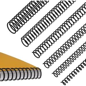 120 Packs Spiral Binding Coils Plastic Binder Binding Spirals Rings Multi Size Spiral Binding Wire Combs Spines Coils, 4:1 Pitch,1/4 5/16 3/8 1/2 5/8 3/4 Inch (Black)