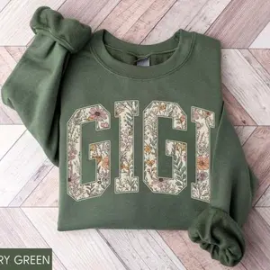 Gigi Sweatshirt, Floral Gigi Shirt, New Gigi Gift, Cute Grandma Crewneck