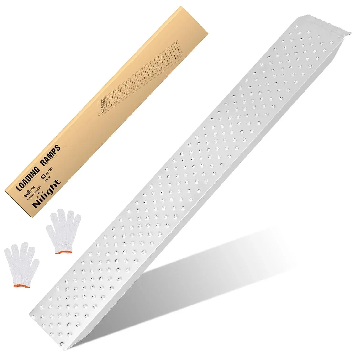 Nilight Heavy-Duty A3 Steel Truck Loading Ramp, 62.6in x 9in, 440lbs Capacity, Anti-Slip Surface, Instant Deploy, Tool-Free Setup, Secure Loading, for Bicycle, Motorcycle (1 Pack)