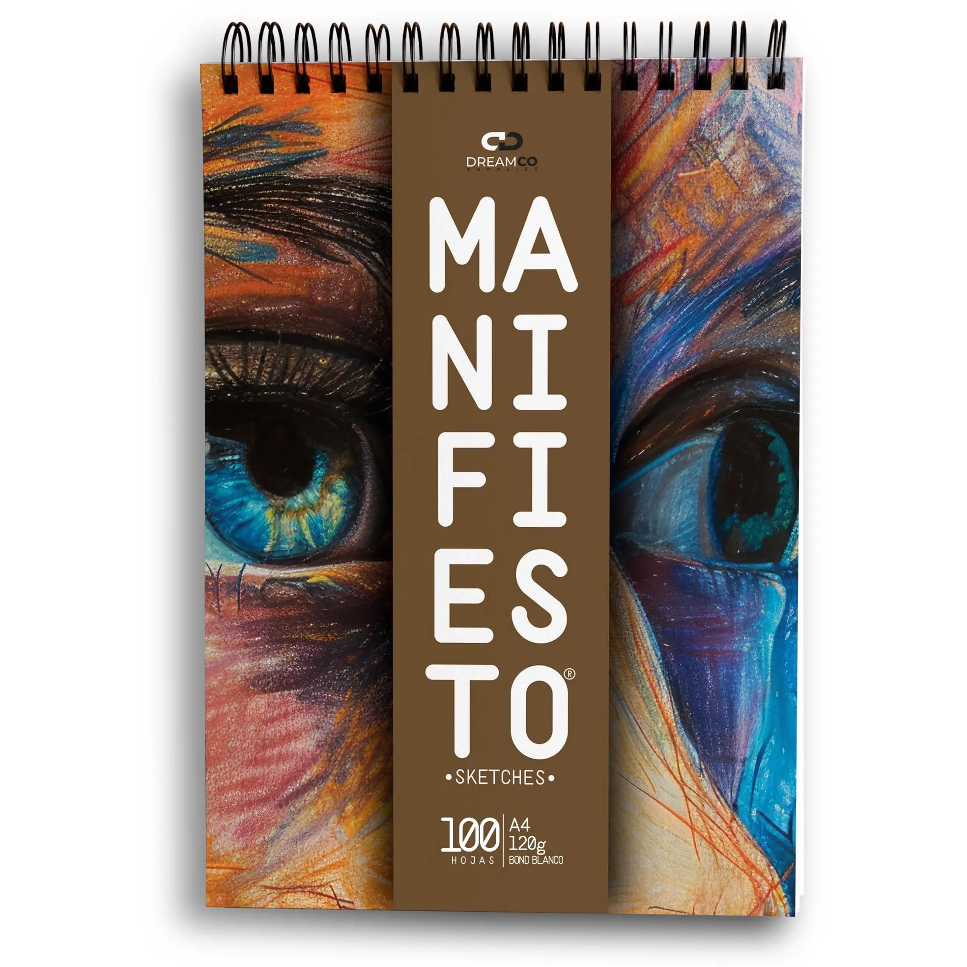 Manifiesto Sketches, 9" x 12" Sketchbook, Top Spiral Bound Sketch Pad with Easy tearoff, 100 Sheets 80lb/120gsm Acid-Free Drawing Paper, Art Sketchbook for Kids Adult Teens Girls Boys
