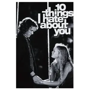 Poster '10 Things I Hate' - 12x18 Inch Frameless Romantic Love Story Wall Decor, Art Deco Style for Living Room, Bedroom, Home Office - Premium Canvas Print, Movie Poster Wall Art
