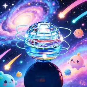 Galaxy Boomerang Ball Anti-Gravity Hover Orb LED Fly Spinners for All Ages, Cool Indoor Outdoor Toys for 6-12 Year Olds & Teens, Safe Reliable Family Flying Ball, Entertainment Game Props, Superb Gifts & Party Toys