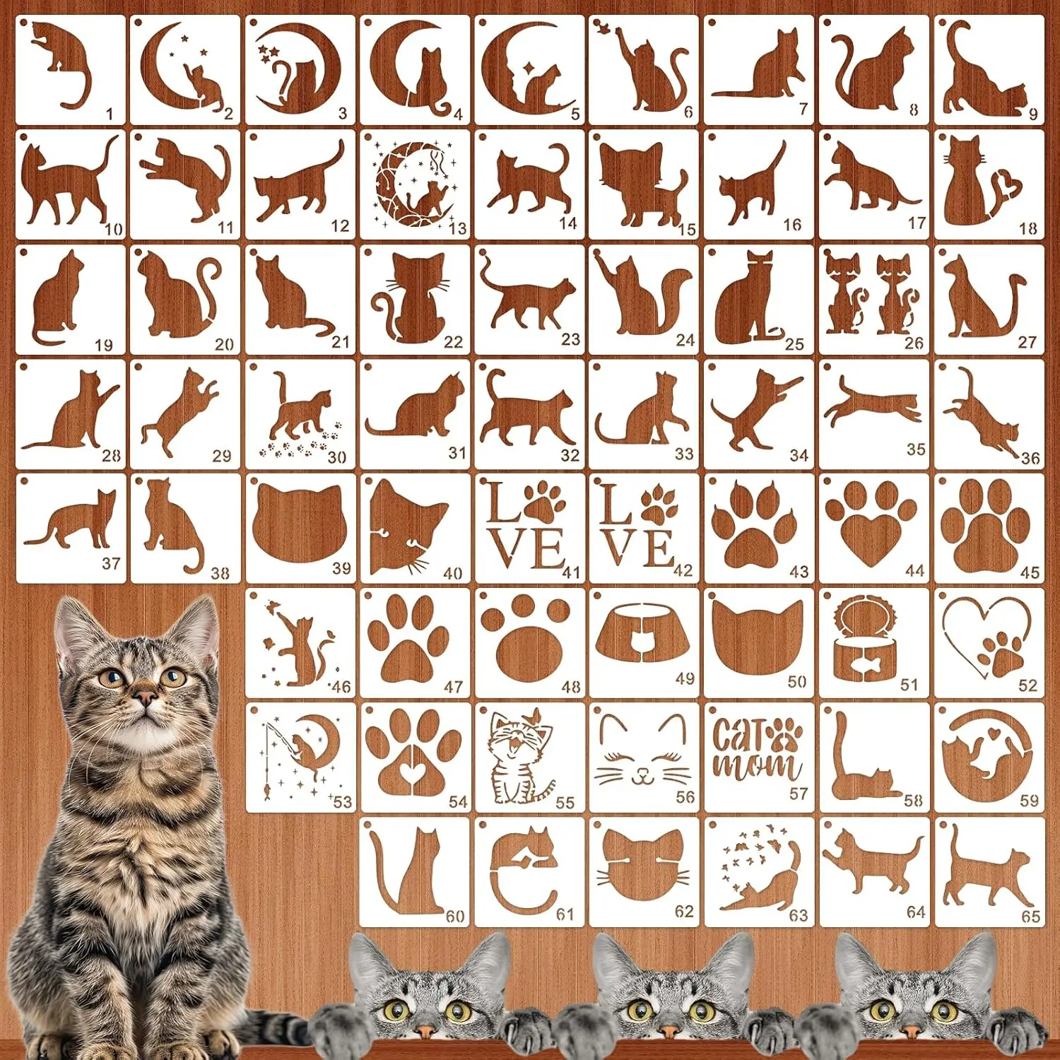 65 count   Stencils for Painting on , Theme Painting  for DIY Crafts, Scrapbooks, and Home Supplies