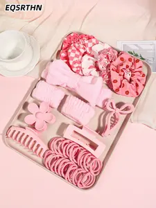 42PCS cute simple pink simple home hair accessories set, suitable for daily makeup, face washing and decoration.