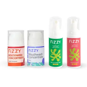 Fizzy Fresh & Clean Bundle – 2 Retainer Cleaners + 2 Mouthwash Concentrates for Fresh Breath & Sparkling Retainers