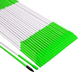 Driveway Marker 5ft Green Fiberglass 5/16 inch Dia Snow Fence Reflective Plow Stakes for Yard Walkways Parking Lots Safety Rods Edge, 25 Pack