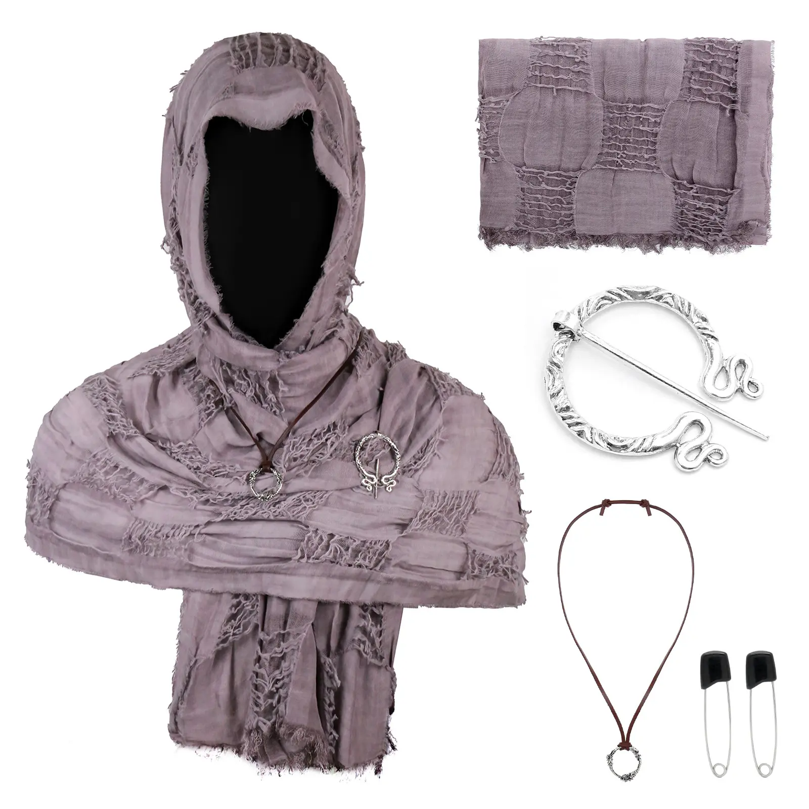 CST153TP taro purple battle damage scarf