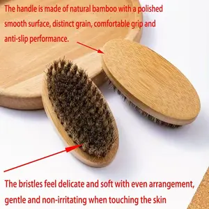 Boar Bristle Brush Comb for Beard Grooming, Mustache Care Tool, Wooden Comb, Barber Shop Use, Hairdressing Accessories, Essential Beauty Kit, Beauty Products