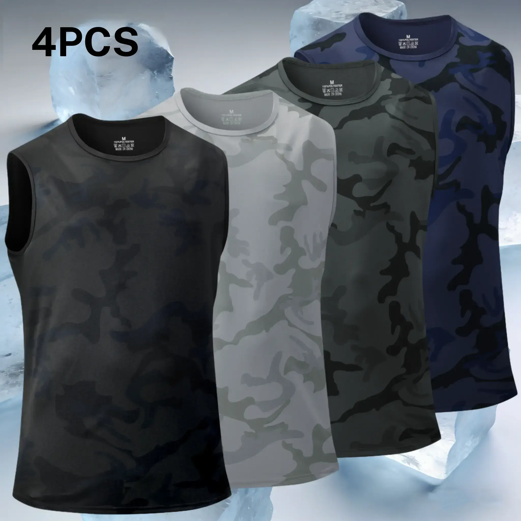 Men's Camouflage Quick Dry Sports Tank Top, Casual Sporty Style, Quick Dry Fabric Breathable and Sweat Wicking, Simple Stylish Camouflage Pattern, Sleeveless Design Cool and Comfortable, Fitted Cut Not Too Tight, Suitable for Men Who Enjoy Casual Sports,,
