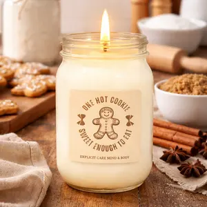 One Hot Cookie Scented Candle Glass Jar Decor-Gift Aroma